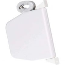 recogedor exterior abatible 28x159x120mm blanco giratorio 180° con 5m de cinta schellenberg