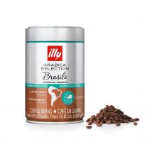 Café Granos illy Arabica Selection Brasil Cerrado Mineiro: 100% de agricultura regenerativa - Una lata de 250 g - QUMIR