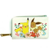 Loungefly Pokémon - Pikachu y Eevee - Cartera Floral - Monedero Coleccionable - Idea de Regalo - Tarjetero con Varios Ranuras para Tarjetas - Mercancía Oficial - para Chicas y Mujeres - Fans del Anime