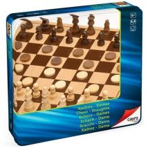 Cayro Ajedrez damas de madera en caja metalica