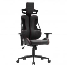 Mars Gaming MGC-ELITE, Silla Gaming Ergonómica, Respaldo Flexible Adaptativo, Reposabrazos Ajustables 2D, Asiento Reclinable, Acabado Cuero PU, Silla de Oficina con Ruedas XL, Pistón Gas Clase 4,