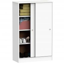Armario Bajo Auxiliar Tibet Color Blanco Soft 2 Puertas 2 Estantes Almacenaje Mueble 120x74x33 cm