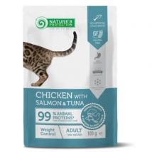 Nature's Protection Weight Control Adult Pollo Con Salmón Y Atún Pouch Gatos 100 Gr
