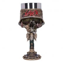 Nemesis Now - Cáliz Slayer Alta Tensión Pintado a Mano Licencia Oficial Poliresina/Acero Inoxidable Tamaño 19.5 Cm