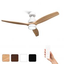 Mellerware - Ventilador de Techo con Luz y Mando a Distancia Brizy Bright. 40W. 6 Velocidades. Ultra silencioso. 3 Aspas 132 de Diámetro. Función Verano-Invierno. Temporizador. LED. Black