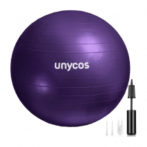 Pelota de Ejercicios Antiexplosión UNYCOS con Inflador Incluido, Tapones y Quita Tapón, Fitness, Pilates, Yoga, Embarazo y Equilibrio