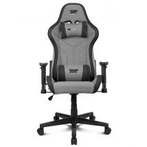 DRIFT GAMING DR90- Silla Profesional, Tejido Fabric Transpirable, reposabrazos 2D Acolchado, cojin Lumbar/Cervical, Gris/Negro