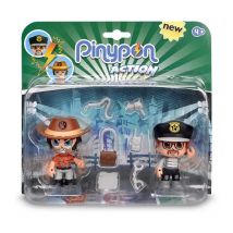 Pinypon Action - Pack de 2 Figuritas Policía Y Aventurero Famosa 700014492