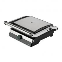 JATA JEGR1596 - Parrilla y Grill Eléctrica con placas rayadas antiadherentes de 29 x 23,6 cm. 2000 W. Cocina todo tipo de alimentos. Apertura 180º. Tapa superior basculante. Bandeja recolectora de