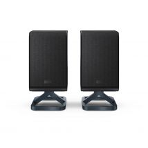 SHARP HT-SPR52021(BK) Par de altavoces traseros inalámbricos 1.0.1 para conectar a su barra de sonido Q para una experiencia mejorada, sonido envolvente, Dolby Atmos y DTS:X, P. MAX 200W, Negro