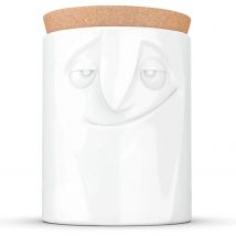 FIFTYEIGHT PRODUCTS Tarro de Porcelana Blanca con Cara Encantador para Almacenamiento Decorativo