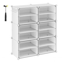 SONGMICS Mueble Zapatero Plástico, 6 Compartimentos, Zapatero Modular, Estantería Modular de