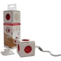 Allocacoc Regleta Eléctrica Powercube Tipo F Rojo 5 Tomas 3 Metros