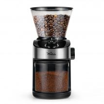 LA MOUSTACHE Molinillo de Café Eléctrico 200W, Capacidad 190gr, Mecanismo de Rebabas Planas