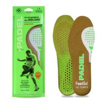 Plantilla Footgel PADEL, indicada para ALIVIAR y PREVENIR el DOLOR en la cadena de impactos de los jugadores de PADEL, niños y adultos, adaptables a cualquier zapatilla