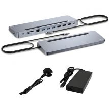 i-tec USB-C Metal Ergonomic 3x 4K Display Docking Station with Power Delivery 100 W + Universal Charger 100 W