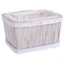 Wonderlust Deco - Cesto de bambú cuadrado blanco 17x12x10h cm Blanco 17x12x10h cm