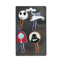 Set Clips con topper Disney Pesadilla antes de Navidad - Marcapáginas Disney, 4 marcapáginas Disney diferentes - Material escolar y papelería Disney, licencia oficial