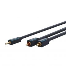 ClickTronic 1m Adaptador MP3 Cable de audio 3,5mm 2 x RCA Azul, Oro