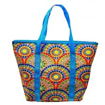 Bolso Térmico Colorido con Asas Azules 47x18x34 cm - Nevera de Tela Térmica Porta Alimentos - Aktive Beach