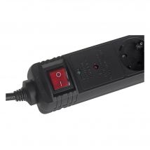Energenie Regleta de Enchufes Gembird SPG5-C-5 con Protección Antipicos - 16A, Negro