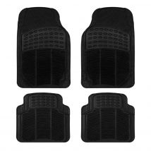 Alfombras de goma para coche Negro, Alfombra Recortable, Juegos Alfombrillas de Goma de 4 piezas