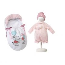 Llorens Set Vestido Muñeca 44 cm + complemento Saquito Estampado  V9-84452
