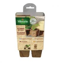 VILMORIN 24 MACETAS CUADRADAS DE COCO, Ø 8 cm