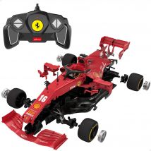 RASTAR - Coche para montar teledirigido F1 2021 Ferrari SF1000, coche de carrera rojo, juegos para niños y adultos, F1, radiocontrol, juguetes de construcción, 6 funciones, frecuencia 2.4 GHz, escala