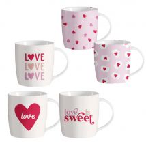 Taza Mug de Cerámica con diseño de Enamorados - 350 ml - Diferentes Modelos Surtidos.- Dcasa