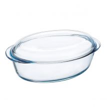 Pyrex Cazuela Oval Vidrio 3,0L con Tapa - Resistente a Rayaduras y Saludable