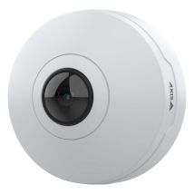 Axis M4327-P IP Security Camera 2160 x 2160 Pixels, Indoor Ceiling/Wall Mount, 6MP CMOS, White, IR Night Vision, Ethernet Connection, Supports MicroSD - Ideal Surveillance Camera for Home Security.