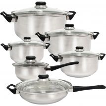 Quttin - Batería de cocina Genova - 12 piezas de acero para inducción, duradera y resistente