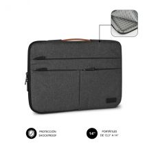 Subblim funda air padding 360 portÃ¡til de 13.3” a 14” - protecciÃ³n 360Âº con air padding - mÃºltiples bolsillos - resistente y duradera - color gris oscuro