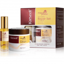KARSEELL Pack Mascarilla Pelo 500 ml.  + Aceite de Argán para el Cabello 50 ml. Hidratación Profunda Acondicionador Cabello Seco y Dañado Tratamiento Reparador Intenso Colágeno Alisado Todo Tipo de