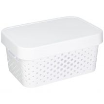 Curver Caja de Almacenamiento Infinity Points con Tapa 4,5L en Blanco, 26,8x18,6x12,4 cm