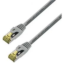 AISENS - A146-0334 Cable de Red latiguillo RJ45 LSZH Cat.7 600 MHz s/FTP pimf awg26, Gris, 1.0m