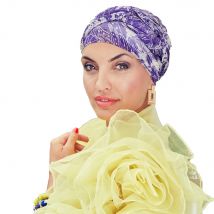 Christine Headwear Amber Boho Spirit Turban Set Purple Romance 3040-0919 | Set de Turbante + Cinta con Forro de Bambú