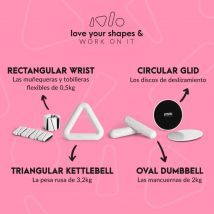 POLSO RECTANCOLARE FITFIU Fitness - Kit di 2 braccialetti di peso da 0,5 kg ciascuno realizzati in morbido silicone bianco per aggiungere resistenza a polsi e caviglie, COLLEZIONE FORME