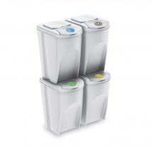 Prosperplast Set 4x35l Cubos de Reciclaje Papel Vidrio Plastico