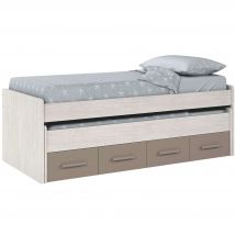 Cama Nido Infantil Juvenil con cajones Basalto y blanco alpes 198x69x96 cm