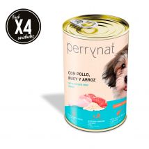 Dibaq Perrynat, comida húmeda para cachorros con pollo, buey y arroz, pack 4 uds x 400 gr