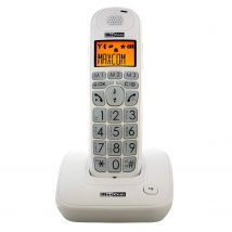 Teléfono Fijo Maxcom MC6800W, Manos Libres. LCD retroiluminado, Color Blanco