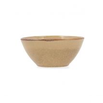 Bidasoa Bol Gres Ikonik 15,8x15x7cm Marrón Brillo con Relieves Orgánicos