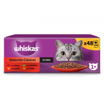 Whiskas Comida Húmeda para Gatos Adultos Selección Clásicos en Salsa Multipack 4x12x85g