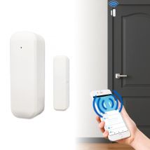 LED ATOMANT Sensor de apertura para puerta y ventana WiFi con aviso al móvil en tiempo real, detector inteligente de puerta abierta compatible con Smart Life, Tuya, Google Home y Alexa, instalación