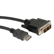 ROLINE DVI to HDMI Male/Male Cable 10m for connecting DVI devices to HDMI displays, premium materials ensure reliable signal transmission, perfect for presentations and gaming.