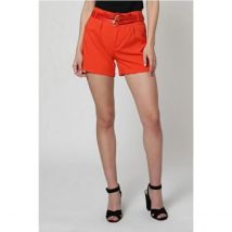 Short mujer estilo chino, pantalón corto rojo, cinturón extraíble, bolsillos decorativos, cierre cremallera y botón, ideal verano, cómodo tendencia, talla S, elegante casual, ✅Entrega 24/48h