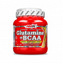 Glutamine + BCAA 530g  Cada porción de 12g aporta 5.000 mg de BCAA y 5.000 mg de glutamina  Amix Nutrition