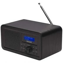 Denver Radio DAB-30 Dab+ con sintonizador FM y función Despertador, Color Negro